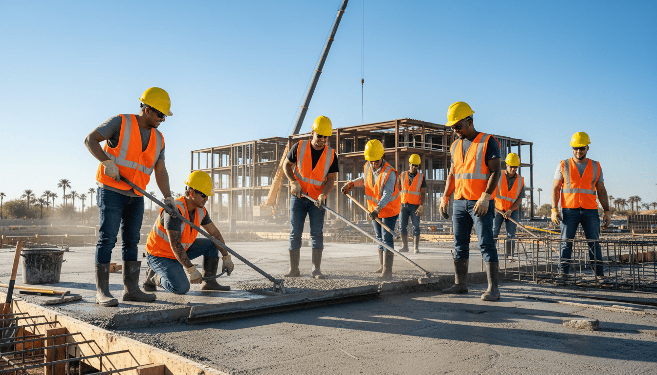ENC Concrete professional construction team at work
