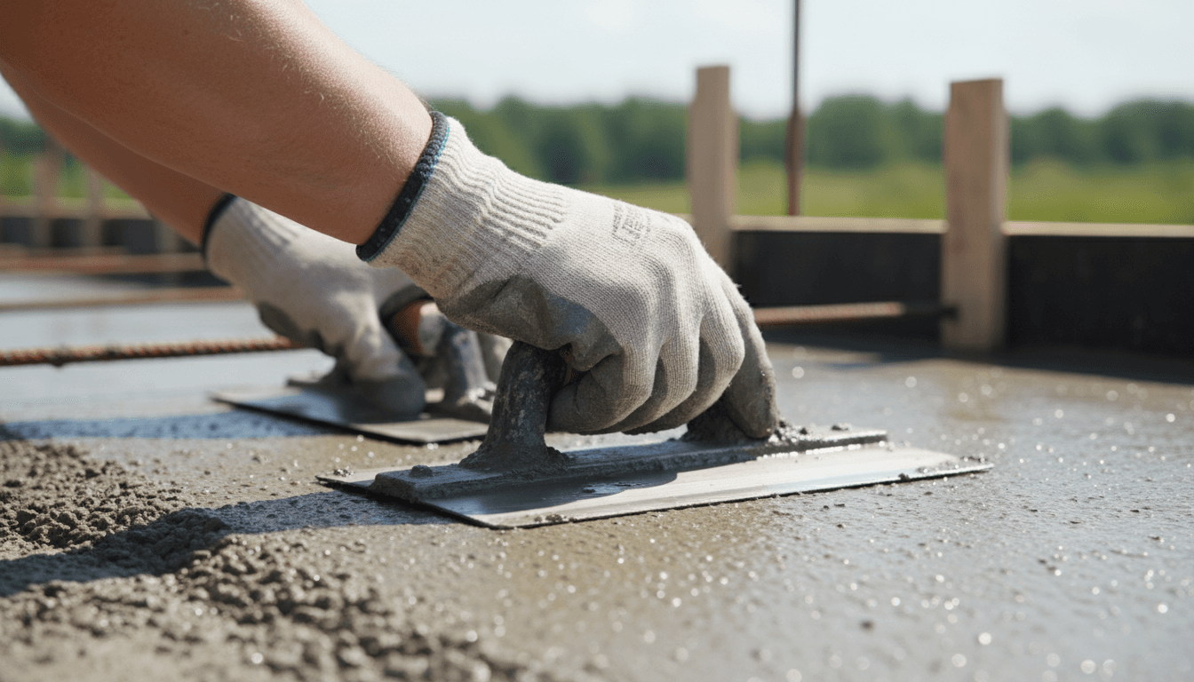 Expert concrete finishing work by professional contractor