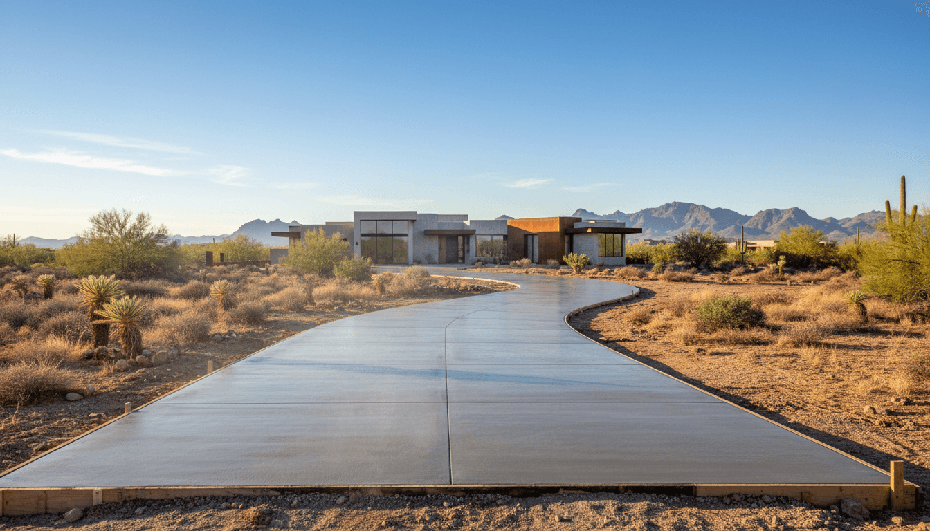 Professional concrete driveway installation in Maricopa County Arizona