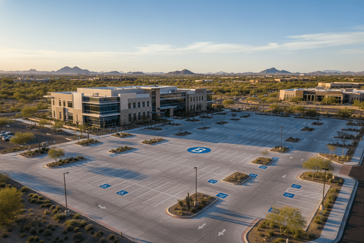 Commercial concrete parking lot project