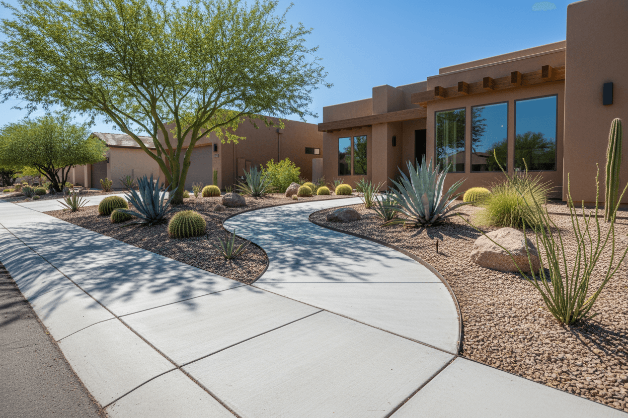 Professional concrete walkway installation